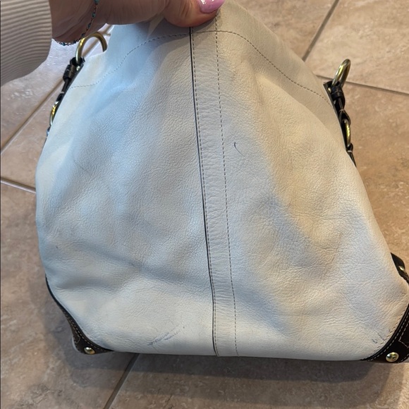 Coach Cream and Black Hobo with Textured Fabric - Picture 5 of 5